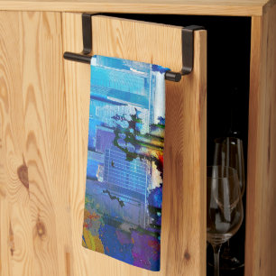 SlipperyJoe's NYC Wolkenkratzer Gebäude Artwork gr Geschirrtuch