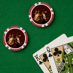 SlipperyJoe's oberkörperfreie Männer Rücken an Rüc Pokerchips