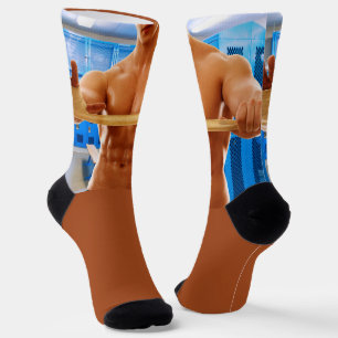 SlipperyJoe's oberkörperfreier muskulöser Mann Abs Socken