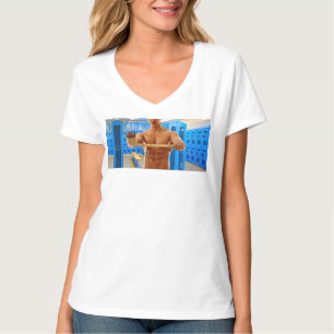 SlipperyJoe's oberkörperfreier muskulöser Mann Abs T-Shirt
