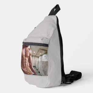 SlipperyJoe's oberkörperfreier muskulöser Männer-T Crossbody Bag