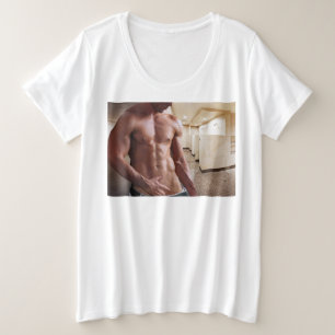 SlipperyJoe's oberkörperfreier muskulöser Männer-T Große Größe T-Shirt