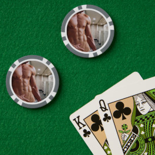 SlipperyJoe's oberkörperfreier muskulöser Männer-T Pokerchips