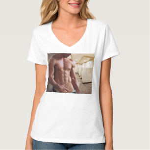 SlipperyJoe's oberkörperfreier muskulöser Männer-T T-Shirt