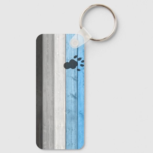 SlipperyJoe's Otter-Pfoten-Holzkastenstruktur Bär- Schlüsselanhänger (Rückseite)