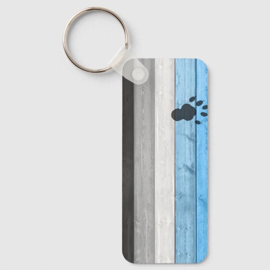 SlipperyJoe's Otter-Pfoten-Holzkastenstruktur Bär- Schlüsselanhänger (Vorderseite)