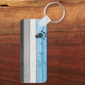 SlipperyJoe's Otter-Pfoten-Holzkastenstruktur Bär- Schlüsselanhänger (Rückseite)