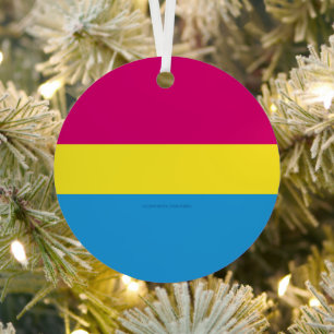 SlipperyJoe's pansexual pride flag gender-blind pi Ornament Aus Metall
