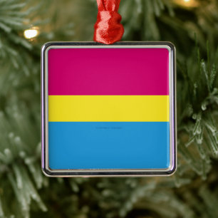 SlipperyJoe's pansexual Stolz Flag Gender-blinde p Ornament Aus Metall