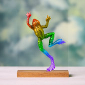 SlipperyJoe's Pride Frog-Figur Lebhaft farbig Acrylschild (Neutral)