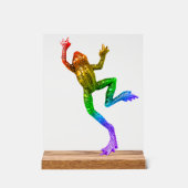SlipperyJoe's Pride Frog-Figur Lebhaft farbig Acrylschild (Vorderseite)