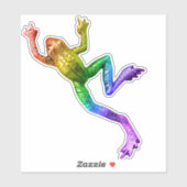 SlipperyJoe's Pride Frog-Figur Lebhaft farbig Aufkleber (Blatt)