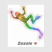 SlipperyJoe's Pride Frog-Figur Lebhaft farbig Aufkleber (Blatt)