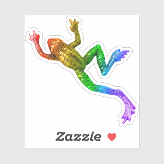 SlipperyJoe's Pride Frog-Figur Lebhaft farbig Aufkleber (Blatt)