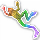 SlipperyJoe's Pride Frog-Figur Lebhaft farbig Aufkleber (Vorderseite)