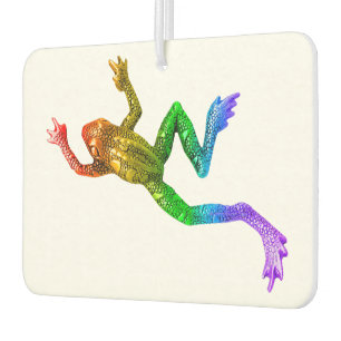 SlipperyJoe's Pride Frog-Figur Lebhaft farbig Autolufterfrischer