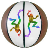 SlipperyJoe's Pride Frog-Figur Lebhaft farbig Basketball (Vertikal)