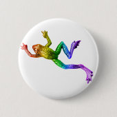 SlipperyJoe's Pride Frog-Figur Lebhaft farbig Button (Vorderseite)