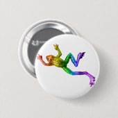 SlipperyJoe's Pride Frog-Figur Lebhaft farbig Button (Vorne & Hinten)