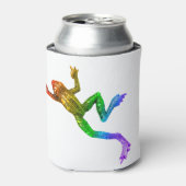 SlipperyJoe's Pride Frog-Figur Lebhaft farbig Dosenkühler (Kanne Vorderseite)