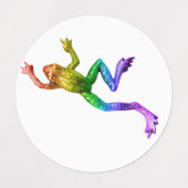 SlipperyJoe's Pride Frog-Figur Lebhaft farbig Etiketten (Design 2)