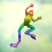 SlipperyJoe's Pride Frog-Figur Lebhaft farbig Fensteraufkleber (Blatt 3)