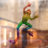 SlipperyJoe's Pride Frog-Figur Lebhaft farbig Fensteraufkleber (Blatt 2)