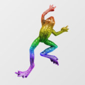 SlipperyJoe's Pride Frog-Figur Lebhaft farbig Fensteraufkleber (Blatt)