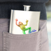 SlipperyJoe's Pride Frog-Figur Lebhaft farbig Flachmann (Beispiel)
