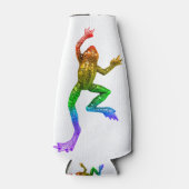 SlipperyJoe's Pride Frog-Figur Lebhaft farbig Flaschenkühler (Vorderseite)