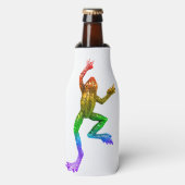 SlipperyJoe's Pride Frog-Figur Lebhaft farbig Flaschenkühler (Flaschenvorderseite)
