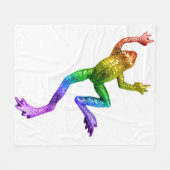 SlipperyJoe's Pride Frog-Figur Lebhaft farbig Fleecedecke (Vorderseite (Horizontal))