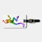 SlipperyJoe's Pride Frog-Figur Lebhaft farbig Gepäckanhänger (Vorderseite horizontal)