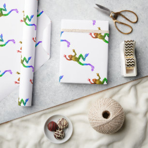 SlipperyJoe's Pride Frog-Figur Lebhaft farbig Geschenkpapier