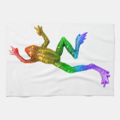 SlipperyJoe's Pride Frog-Figur Lebhaft farbig Geschirrtuch (Horizontal)