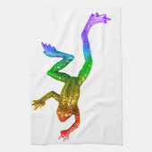SlipperyJoe's Pride Frog-Figur Lebhaft farbig Geschirrtuch (Vertikal)