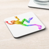 SlipperyJoe's Pride Frog-Figur Lebhaft farbig Getränkeuntersetzer (Linke Seite)