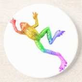 SlipperyJoe's Pride Frog-Figur Lebhaft farbig Getränkeuntersetzer (Vorne)