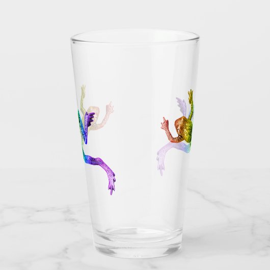 SlipperyJoe's Pride Frog-Figur Lebhaft farbig Glas (Rechts)