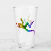 SlipperyJoe's Pride Frog-Figur Lebhaft farbig Glas (Vorderseite)