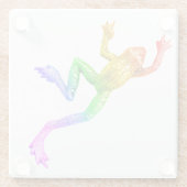 SlipperyJoe's Pride Frog-Figur Lebhaft farbig Glasuntersetzer (Rückseite)