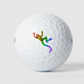 SlipperyJoe's Pride Frog-Figur Lebhaft farbig Golfball (Vorderseite)