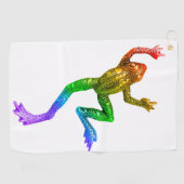 SlipperyJoe's Pride Frog-Figur Lebhaft farbig Golfhandtuch (Horizontal)
