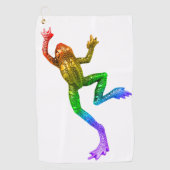 SlipperyJoe's Pride Frog-Figur Lebhaft farbig Golfhandtuch (Vorderseite)