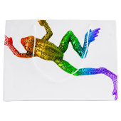 SlipperyJoe's Pride Frog-Figur Lebhaft farbig Große Geschenktüte (Vorderseite)