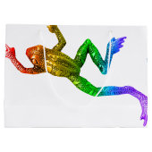 SlipperyJoe's Pride Frog-Figur Lebhaft farbig Große Geschenktüte (Rückseite)