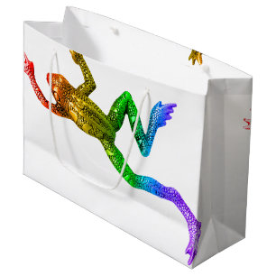SlipperyJoe's Pride Frog-Figur Lebhaft farbig Große Geschenktüte