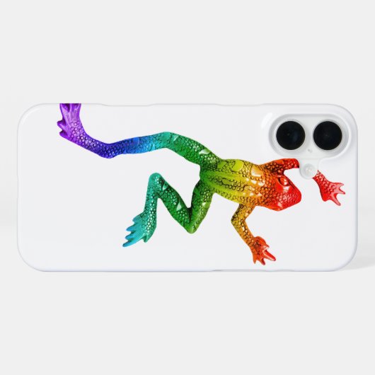 SlipperyJoe's Pride Frog-Figur Lebhaft farbig iPhone Hülle (Rückseite (Horizontal))