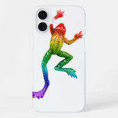 SlipperyJoe's Pride Frog-Figur Lebhaft farbig iPhone Hülle (Rückseite)