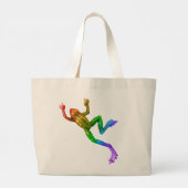 SlipperyJoe's Pride Frog-Figur Lebhaft farbig Jumbo Stoffbeutel (Rückseite)